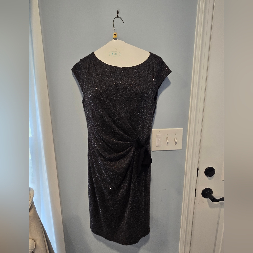 The Limited Charcoal Sequin Midi Dress